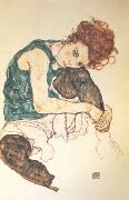 Egon Schiele Seated Woman with Bent Knee (nn03) oil painting on canvas